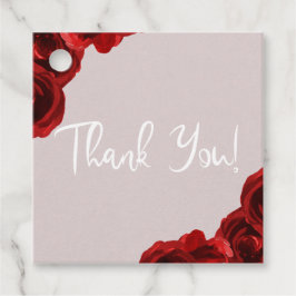 Taupe Blush Red Watercolor Rose Moderne Hochzeit Geschenkanhänger