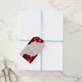 Taupe Blush Red Watercolor Rose Moderne Hochzeit Geschenkanhänger (Mit Garn)