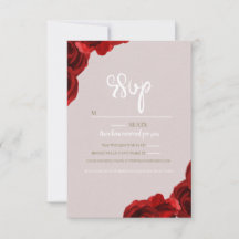 Taupe Blush Red Watercolor Rose Moderne Hochzeit