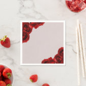 Taupe Blush Red Watercolor Rose Moderne Hochzeit Serviette (Beispiel)