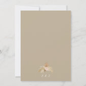 Taupe Boho Floral Wedding Einladung (Rückseite)