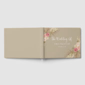 Taupe Boho Floral Wedding Gästebuch (Voll)