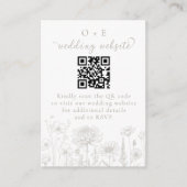 Taupe Botanical Minimal Wedding Website QR Code Begleitkarte (Vorderseite)