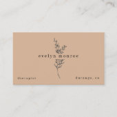 Taupe Botanical Simple Modern Visitenkarte (Vorderseite)