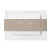 Taupe botanisches Wappen Monogramm Hochzeit Einladungsbanderole (Vorderseite Beispiel)