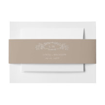 Taupe botanisches Wappen Monogramm Hochzeit
