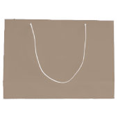 Taupe botanisches Wappen Monogramm Hochzeit Große Geschenktüte (Rückseite)