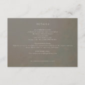 Taupe braune, rötlich blumige Hochzeitskarte Begleitkarte (Rückseite)