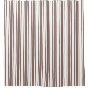 Taupe, braune und weiße Süßigkeiten Streifen Duschvorhang