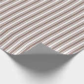 Taupe, braune und weiße Süßigkeiten Streifen Geschenkpapier (Ecke)