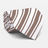Taupe, braune und weiße Süßigkeiten Streifen Krawatte (Gerollt)