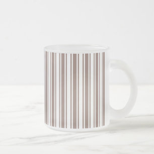 Taupe, braune und weiße Süßigkeiten Streifen Mattglastasse