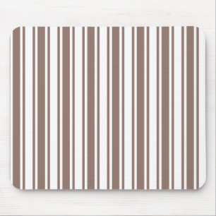Taupe, braune und weiße Süßigkeiten Streifen Mousepad