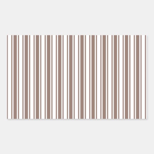 Taupe, braune und weiße Süßigkeiten Streifen Rechteckiger Aufkleber (Vorderseite)