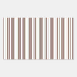 Taupe, braune und weiße Süßigkeiten Streifen Rechteckiger Aufkleber