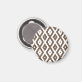 Taupe-braunes und weißes Diamantmuster Magnet (Vorderseite/Rückseite)