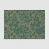 Taupe-Brocade-Design auf Aquamarinem Gewebepapier Seidenpapier (Vorderseite)