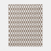 Taupe brown and white diamond pattern fleecedecke (Vorderseite)