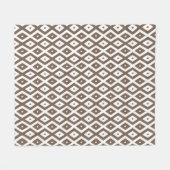 Taupe brown and white diamond pattern fleecedecke (Vorderseite (Horizontal))