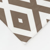Taupe brown and white diamond pattern fleecedecke (Ecke)