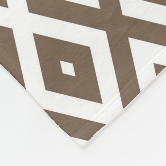 Taupe brown and white diamond pattern fleecedecke (Ecke)