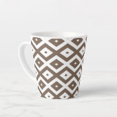 Taupe brown and white diamond pattern milchtasse (Linke Ecke)