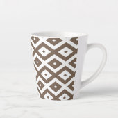 Taupe brown and white diamond pattern milchtasse (Rechts)
