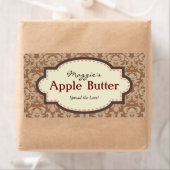 Taupe & Brown Apple Butter Jam Jar Labels, kundens (Insitu)