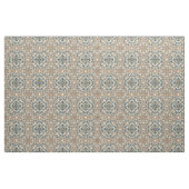 Taupe Brown Aquamarin Blue Bali Batik Style Muster Stoff (Yard (91,4 cm))