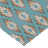 Taupe Brown Blue Aquamarin Orange Tribal Art Muste Mittelgroßer Tischläufer (Ecke)