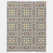 Taupe Brown Gray Beige Angesagte Bohemische Kunst Fleecedecke (Vorderseite)