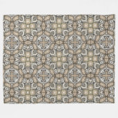 Taupe Brown Gray Beige Angesagte Bohemische Kunst Fleecedecke (Vorderseite (Horizontal))