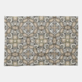 Taupe Brown Gray Beige Angesagte Bohemische Kunst Geschirrtuch (Horizontal)