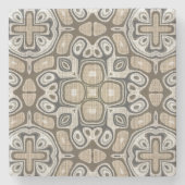 Taupe Brown Gray Beige Angesagte Bohemische Kunst Steinuntersetzer (Vorderseite)