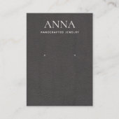 Taupe Brown Leather Earring Display Visitenkarte (Vorderseite)