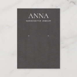 Taupe Brown Leather Earring Display Visitenkarte