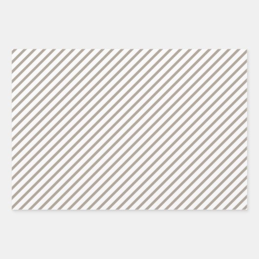 Taupe Brown Stripes Muster Geschenkpapier Set (Vorderseite 2)