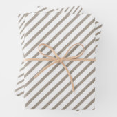 Taupe Brown Stripes Muster Geschenkpapier Set (Beispiel)