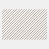 Taupe Brown Stripes Muster Geschenkpapier Set (Vorderseite)