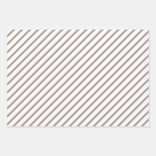 Taupe Brown Stripes Muster Geschenkpapier Set (Vorderseite)