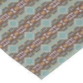Taupe Brown Turquoise Aqua Blue Tribal Muster Tischdecke (Schrägansicht)