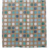 Taupe Brown Turquoise Light Blue Round Square Art Duschvorhang (Vorderseite)