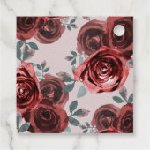 Taupe Burgundy Rose Grüne Hochzeit Geschenkanhänger (Rückseite)