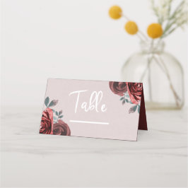 Taupe Burgundy Rose Grüne Hochzeit Platzkarte