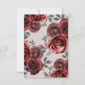 Taupe Burgundy Rose Grüne Hochzeit RSVP Karte (Rückseite)