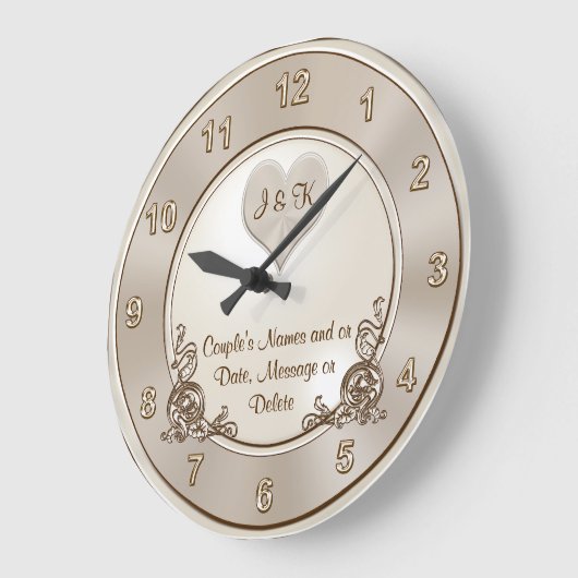 Taupe, Champagner Elfenbein, Hochzeitsmauer Große Wanduhr (Winkel)