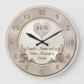 Taupe, Champagner Elfenbein, Hochzeitsmauer Große Wanduhr (Vorderseite)