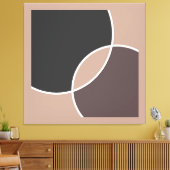 Taupe Circles Leinwanddruck (Insitu (Wohnzimmer))