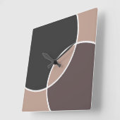 Taupe Circles Quadratische Wanduhr (Winkel)
