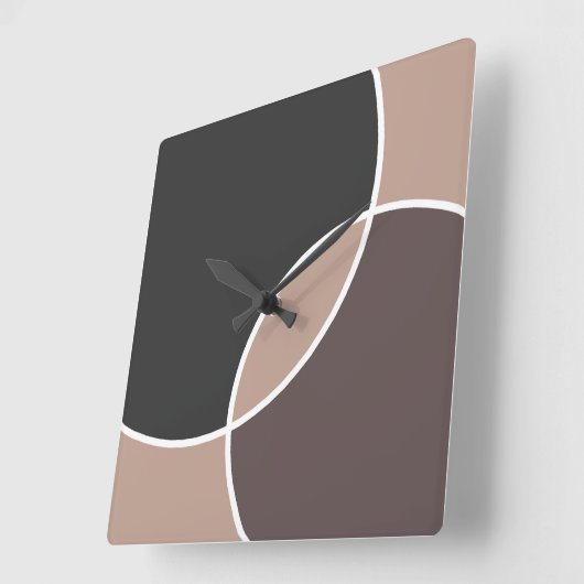 Taupe Circles Quadratische Wanduhr (Winkel)